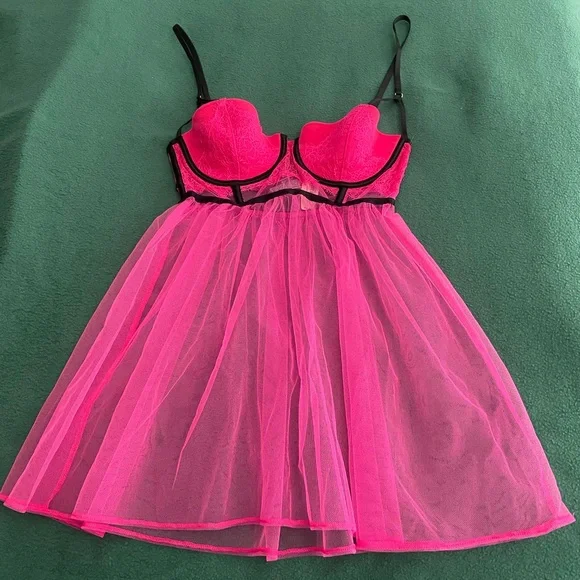 Victoria’s Secret Black Cage Babydoll - Picture 1 of 13